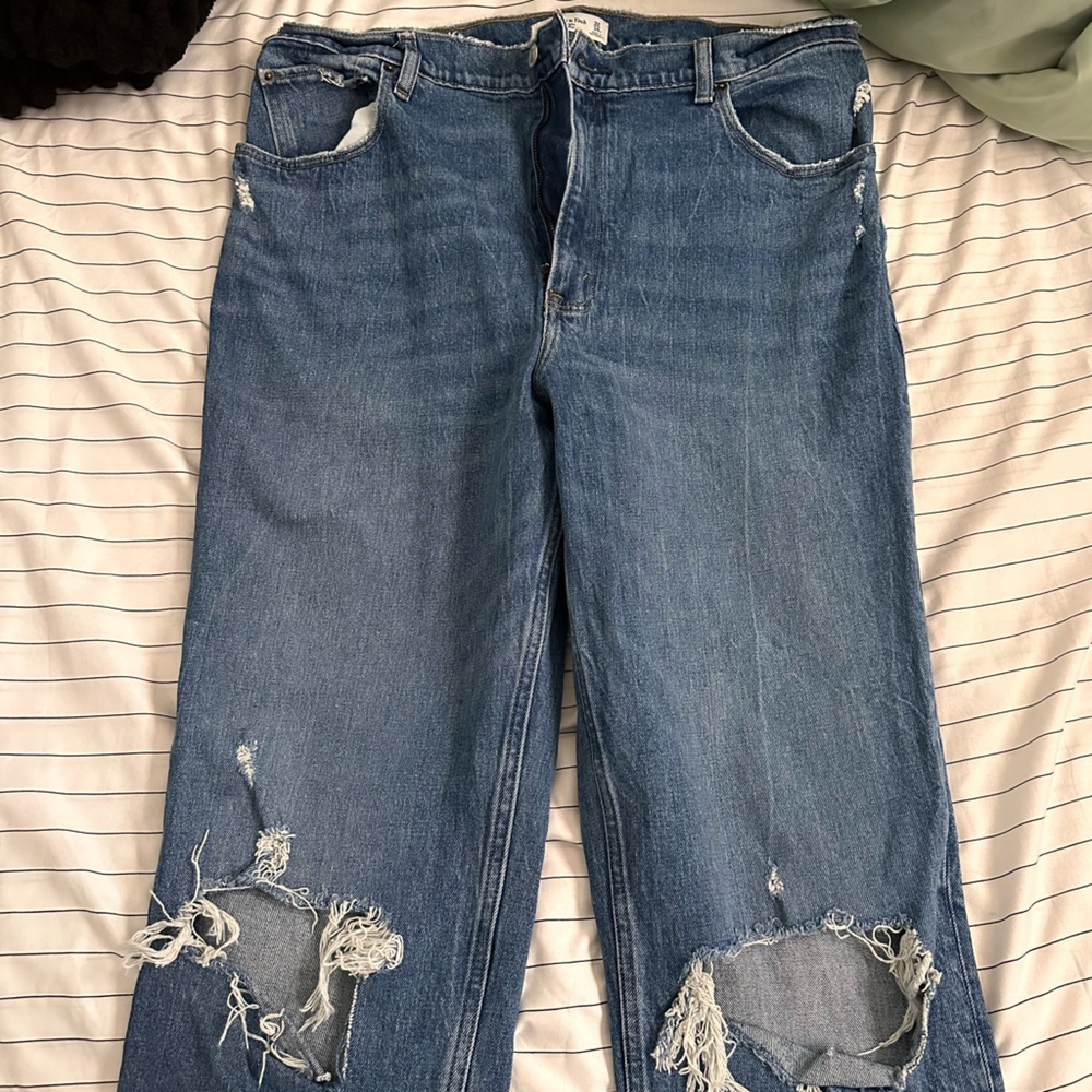 Abercrombie Distressed Blue Jeans Straight